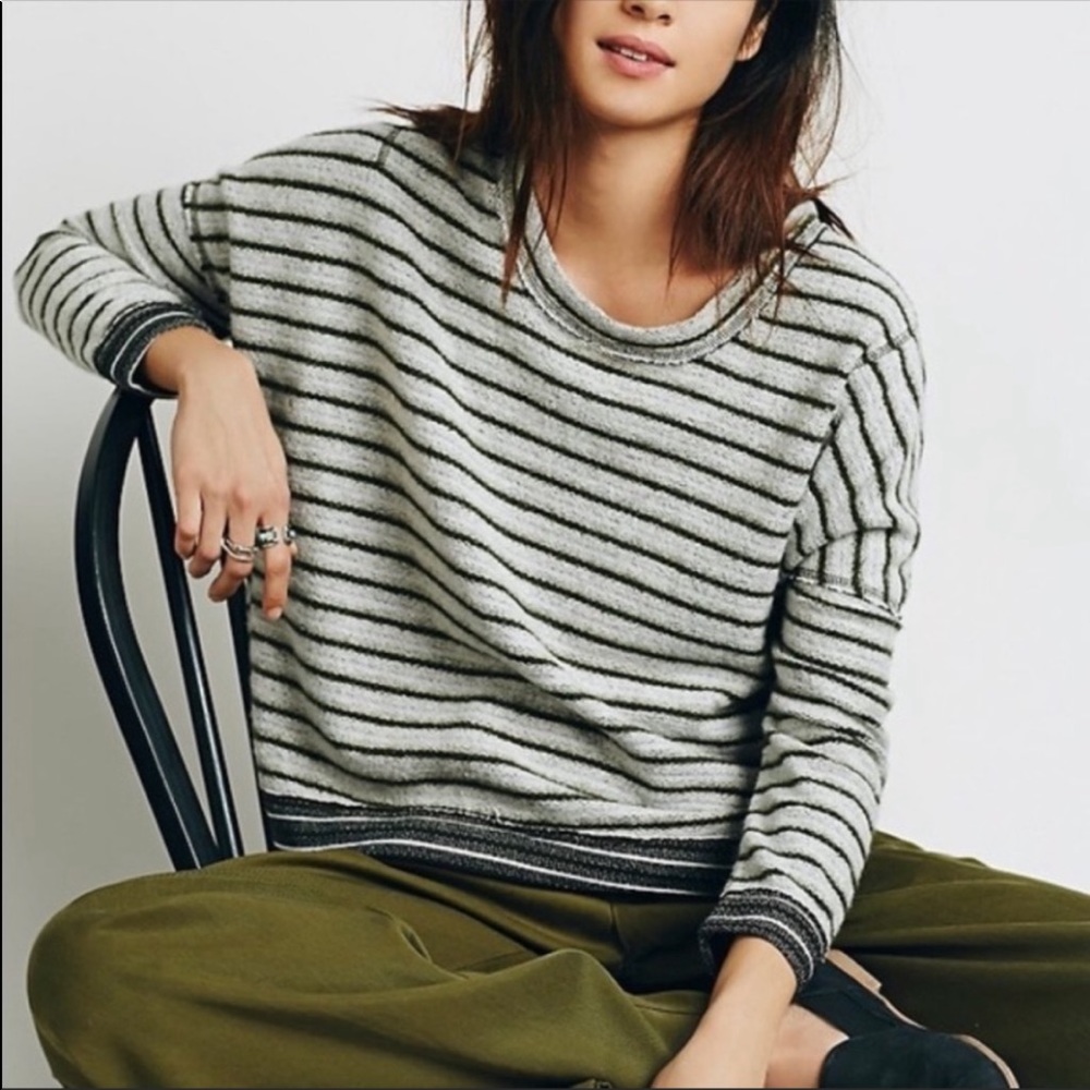 Free People Striped Dolman Pullover